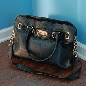 Michael Kors Hamilton satchel black leather